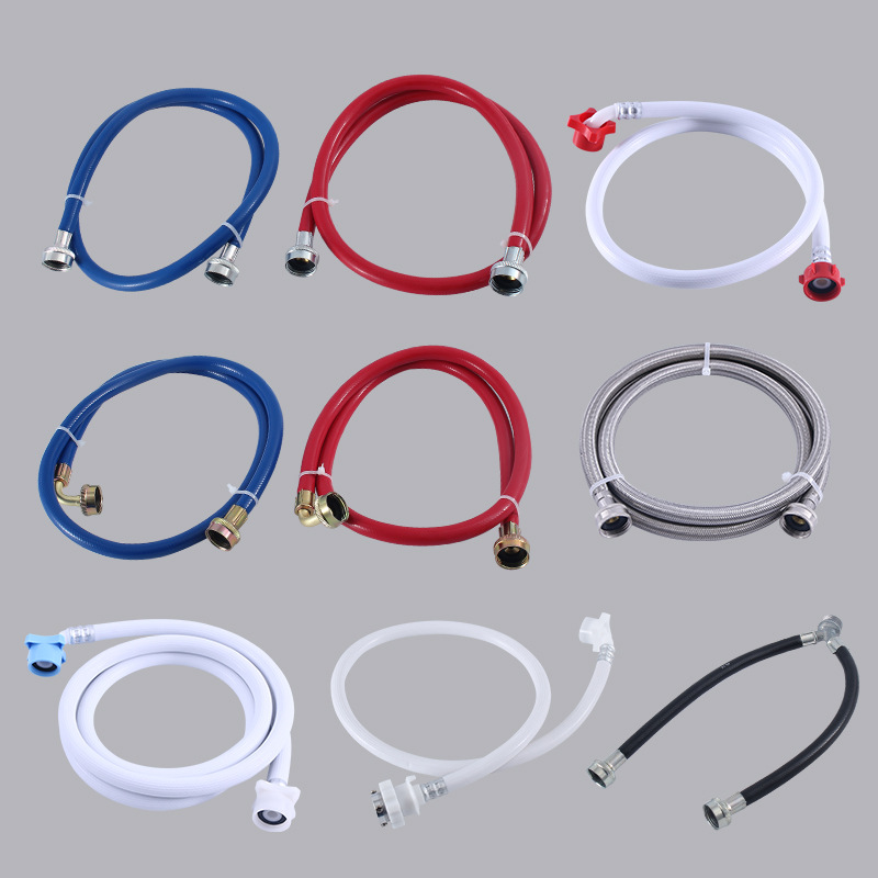 Tubo de entrada de agua para lavadora, tubo de drenaje, manguera flexible de PVC 304 de acero inoxidable, tubo corrugado, grifo antisalpicaduras, universal.