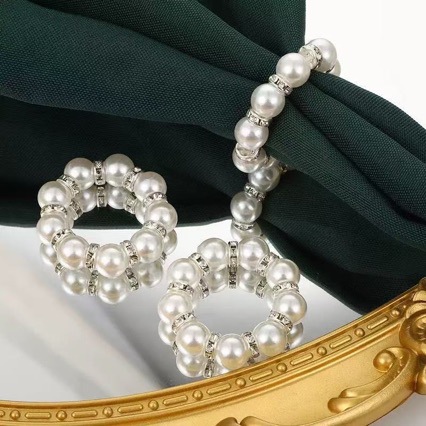 Manufacturer's Banquet Table Decorations, Tablecloth Rings, Handmade Beaded Napkin Rings, Pearl Napkin Rings, Napkin Holders, Cloth Rings