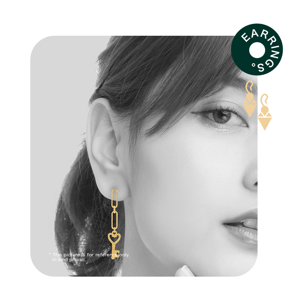 Fashion Key Stainless Steel Earrings Plating Stainless Steel Earrings