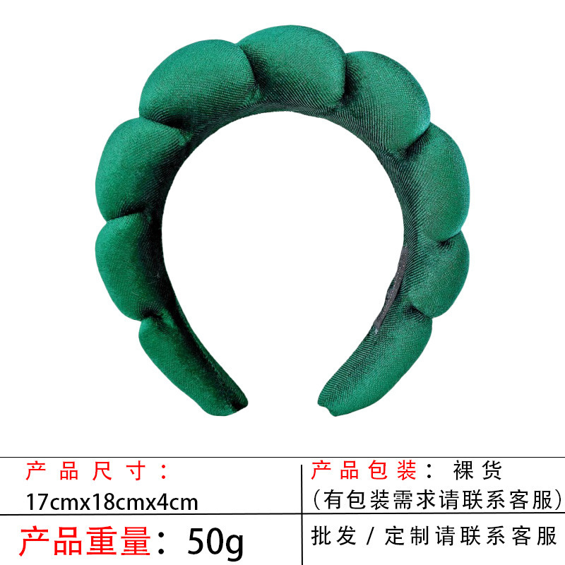 跨境海绵云朵发箍批发高颅顶高级感毛巾布麻花女士洗脸手腕带头箍|undefined
