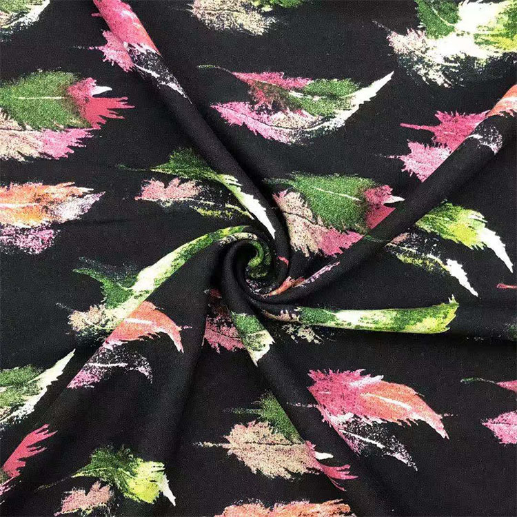 Diseño de impresión floral popular ahora tela de rayon plana