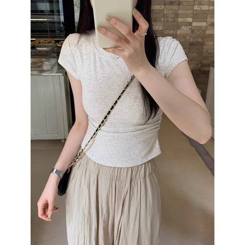 Summer Fashion Designers' Small Minority Short Sleeve T-shirt for Women, Instagram Trendy, Hot Chicks, Short Length, Slim Fit, Pure Desire Top