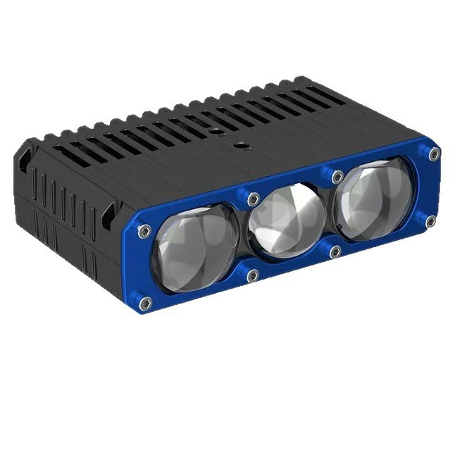 Fábrica de venta caliente de tres ojos de luz láser W5S de luz alta cañón de luz de dos colores superbrillante triple condensador de automóviles de motocicleta