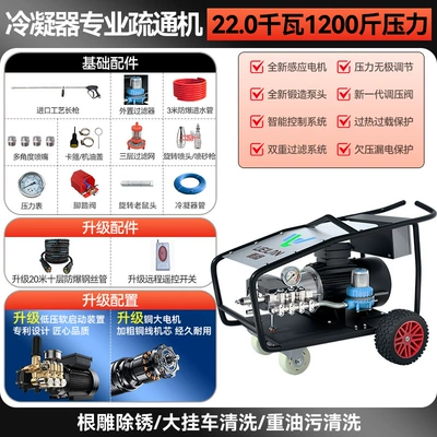 Gun, Commercial Car Wash Shop, Car washing machine - standard-remote-control-model-specifically-for-condenser-drainage-600kg-pressure-copper-four-pole-motor-22kw380v-20m-pipe-25l-water-flow-rate-industrial-grade