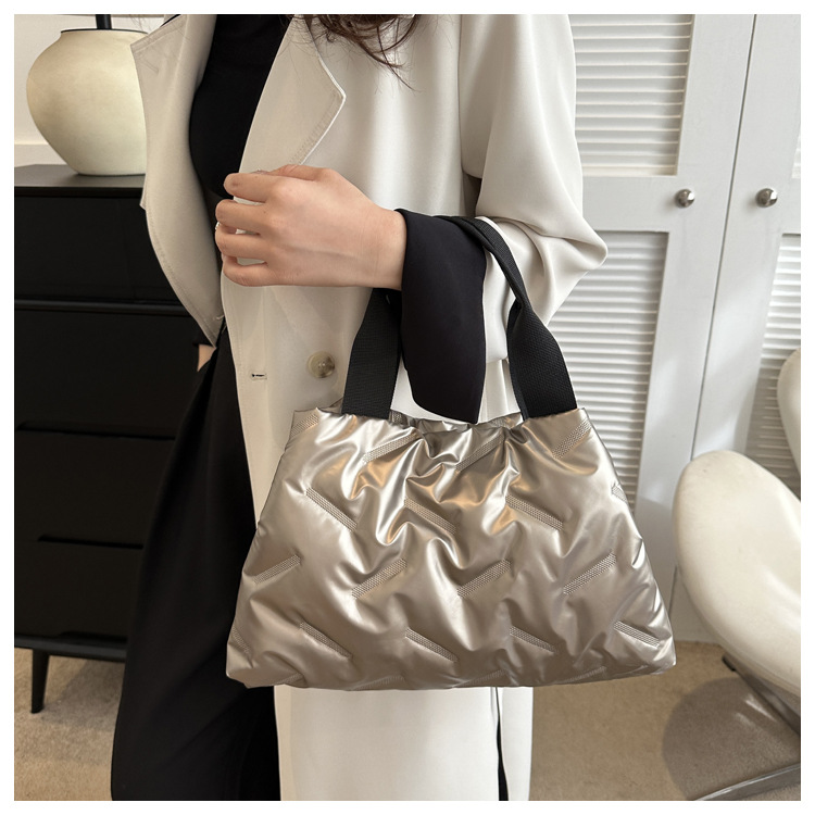 Versatile Women's Shoulder Bag And Handheld Tote In Cotton Fabric_voghion.com