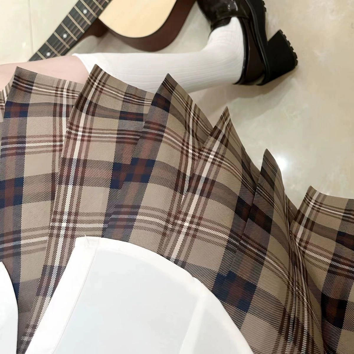 [Маленький коричневый] jk униформа для женщин с маленькой коричневой юбкой в одном сетке