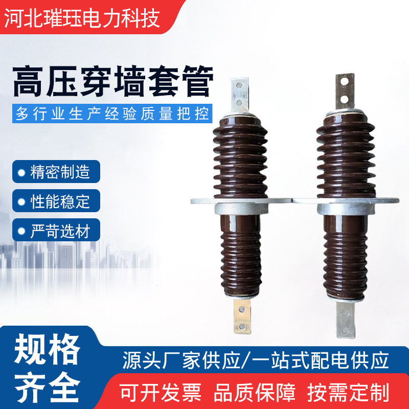 厂家批发10-35KV户外高压陶瓷穿墙套管多规格绝缘子穿墙套管铜导
