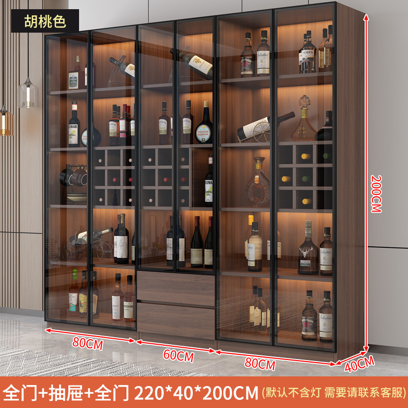 Шесть дверей - стеклянный двойной ящик | Винный шкаф шириной 220 мм.