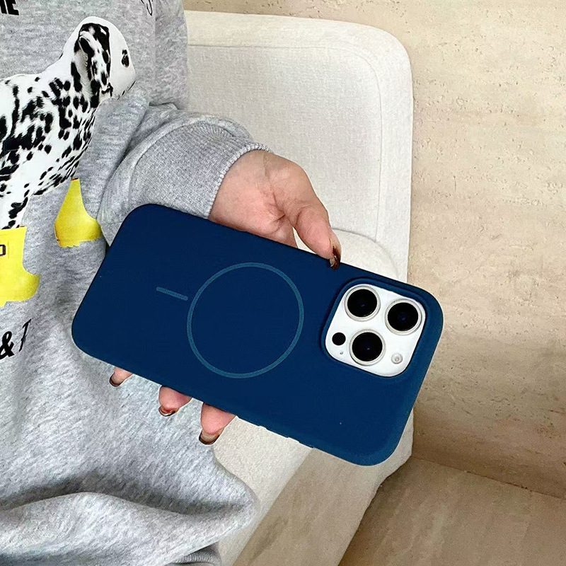 iPhone16 Pro用、細い磁気リング付き液体シリコン製スマホケース、Apple 17 AIR用耐衝撃無地保護ケース|undefined