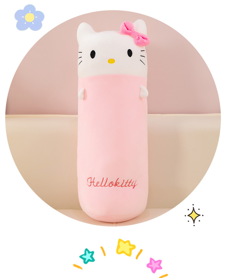 Cartoon Kuromi plush pillow, My Melody long plush toy, Sanrio sleeping companion, girl's gift