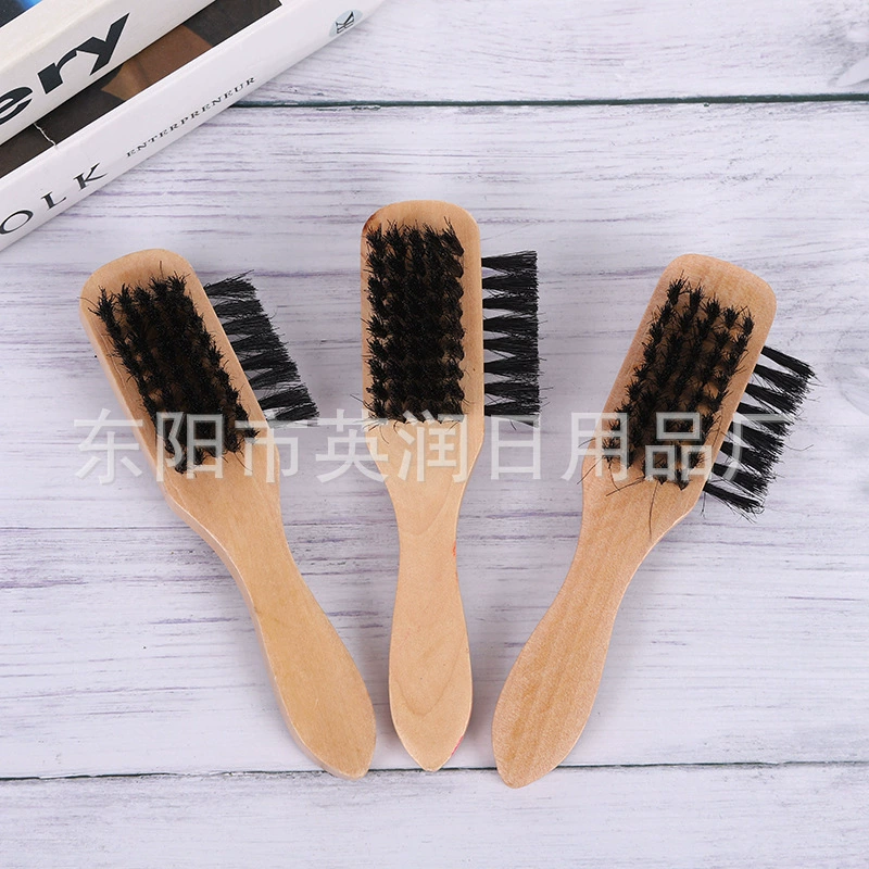 Щетка для чистки обуви трехфункциональная 8303, щетка для кожаной обуви с большой деревянной ручкой, черная щетина, оптовая продажа из Иу, магазин «Два юаня»