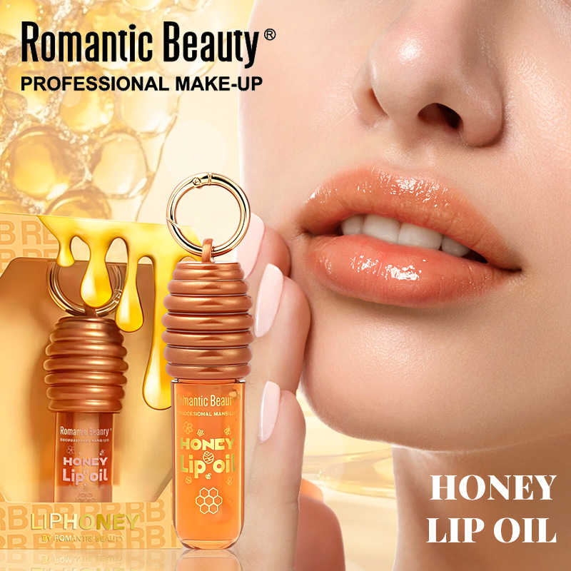 Transfronterizo miel lubricante labial procesamiento OEM personalizado balm labial hidratante labial miel llavero labial personalizado image 1