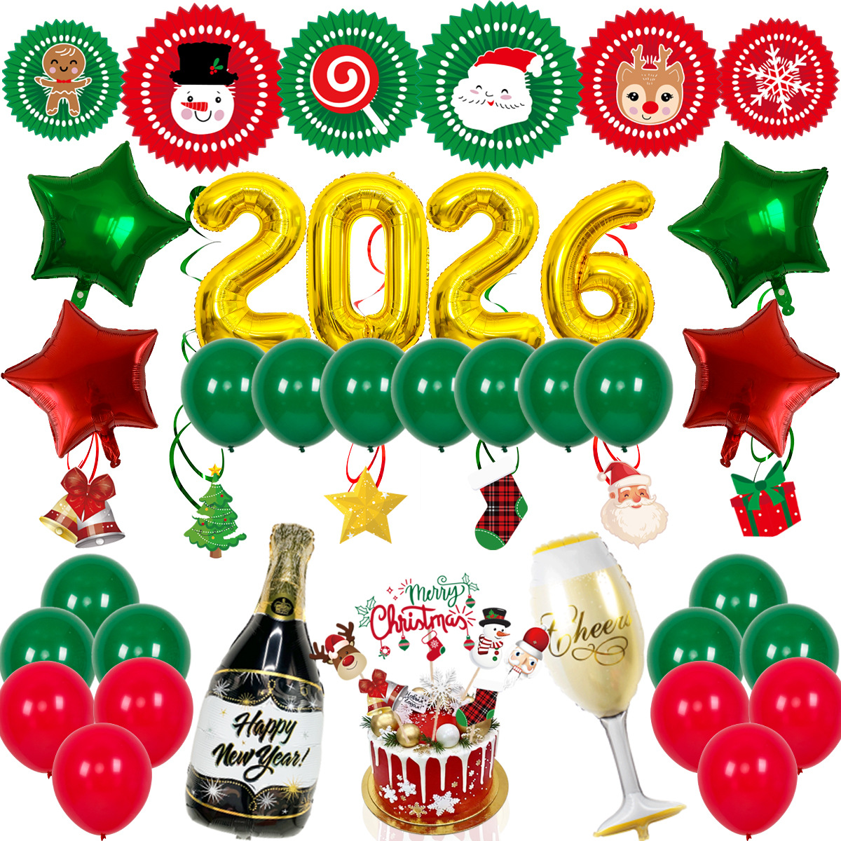 Globo de Navidad globo suministros decoración transfronteriza combinación de película de aluminio digital fiesta de Navidad globo al por mayor