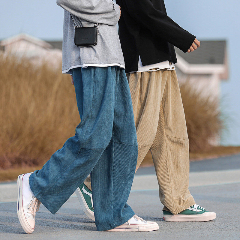 Corduroy Pants Men's Autumn New Fashionable Straight Casual Pants Hong Kong Style ins Loose Wide Leg Trendy Trousers Corduroy Pants Men's Autumn New Fashionable Straight Casual Pants Hong Kong Style ins Loose Wide Leg Trendy Trousers