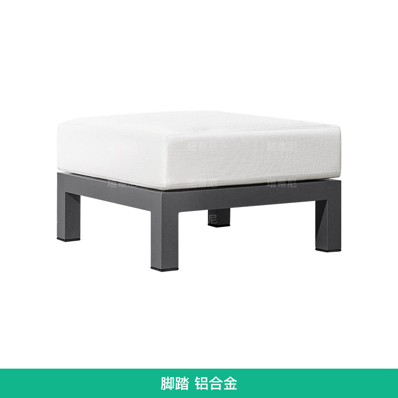 Sofá de patio para exteriores, muebles impermeables de una sola pieza para jardín, conjunto de mesa de centro de teca para terraza de hotel o villa.