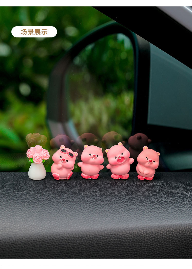 Cute Mini Beaver Car Center Console Screen Healing Decoration Car Interior Decoration Ornaments Car Ornaments