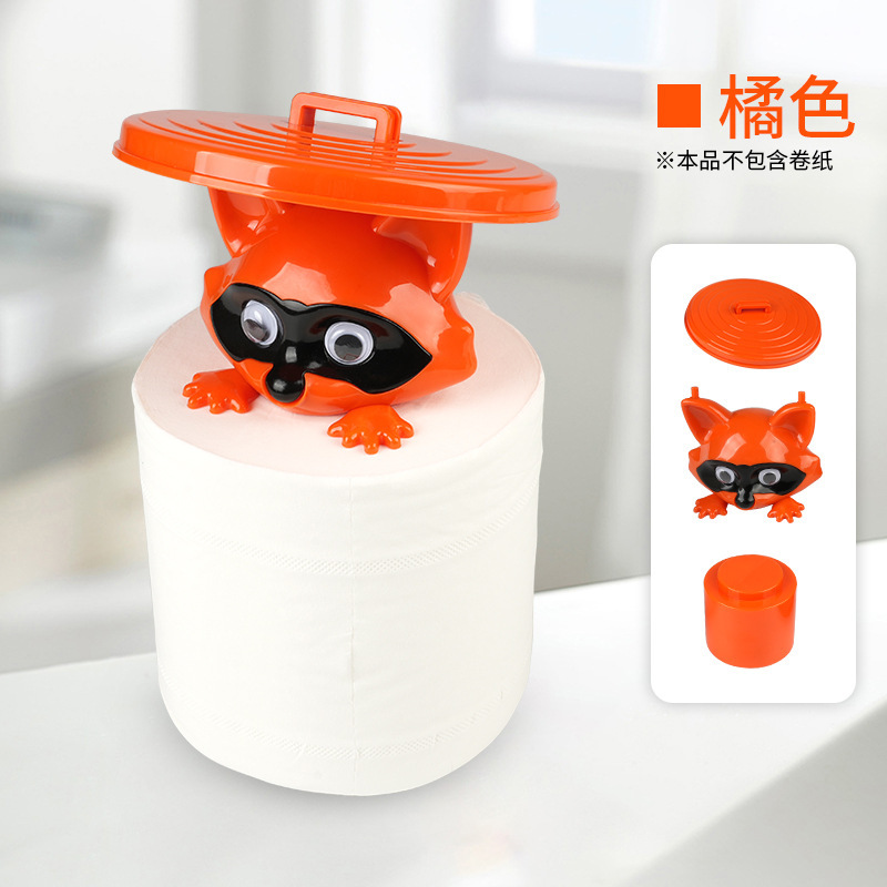 跨境爆品3D打印浣熊卫生纸架创意摆件卷纸架浴室小浣熊造型纸巾架|undefined