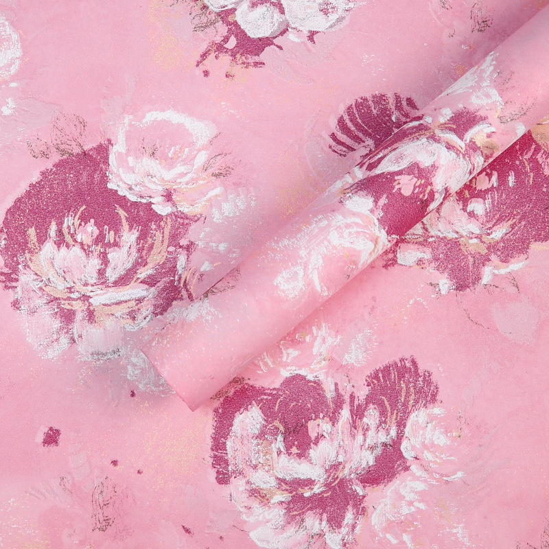 Dream Back Garden Net Red Art Papel de embalaje Papel de embalaje de flores de sentido avanzado Papel de embalaje de flores de peonía Papel de embalaje de ramo de pintura al óleo