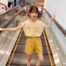 女童夏装韩版套装2023新款儿童夏季潮网红时髦洋气运动大童装女孩
