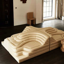 梯田沙发设计感创意沙发现代客厅设计师款Desede山丘复古真皮沙发