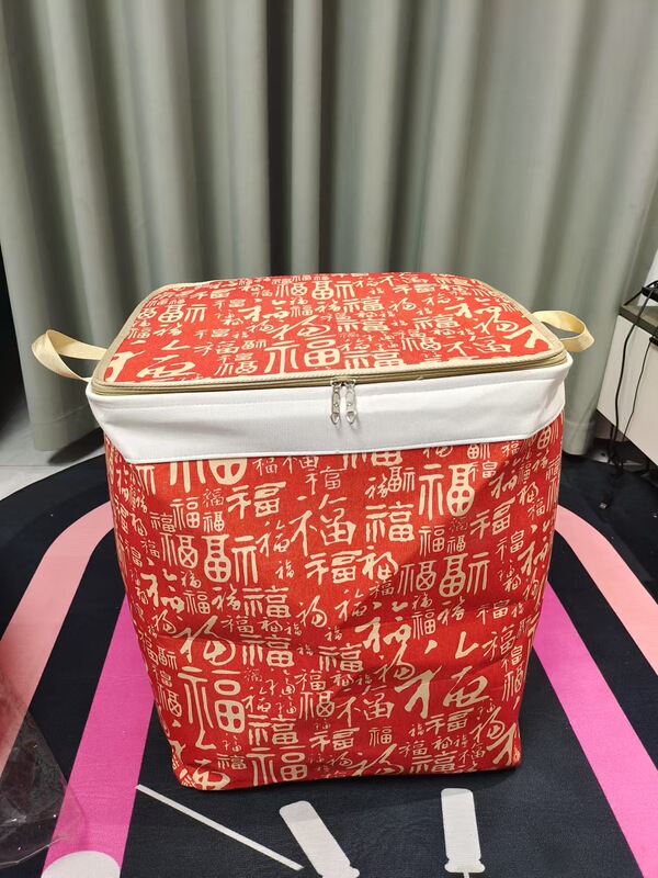 ダブルジッパー、スチールリム付き、3層の厚みのあるキャンバス収納バッグ、蓋付き、衣類やキルト用の折りたたみ式収納ボックス|undefined