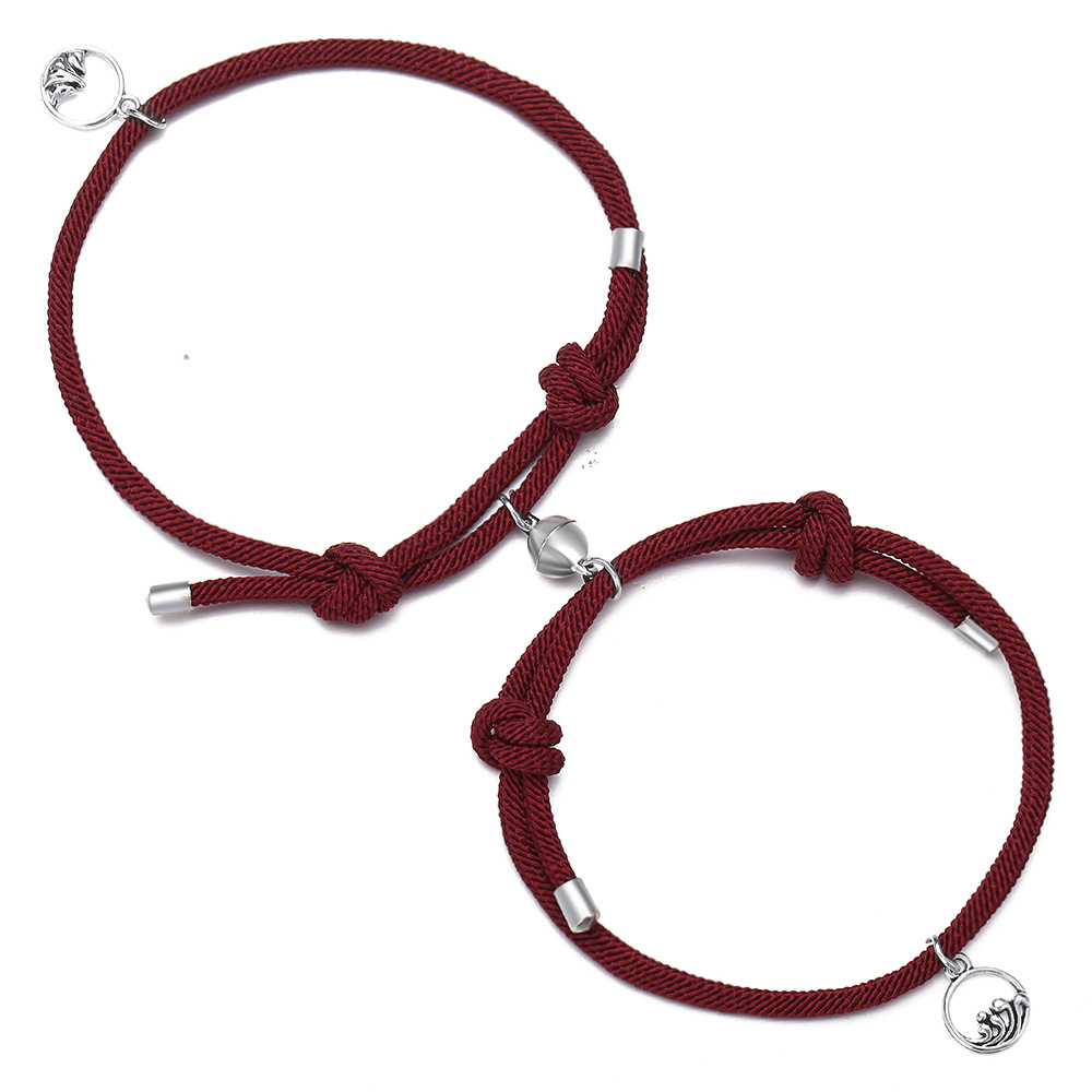 Wholesale Fashion Solid Color Magnetic Couple Bracelet display picture 5