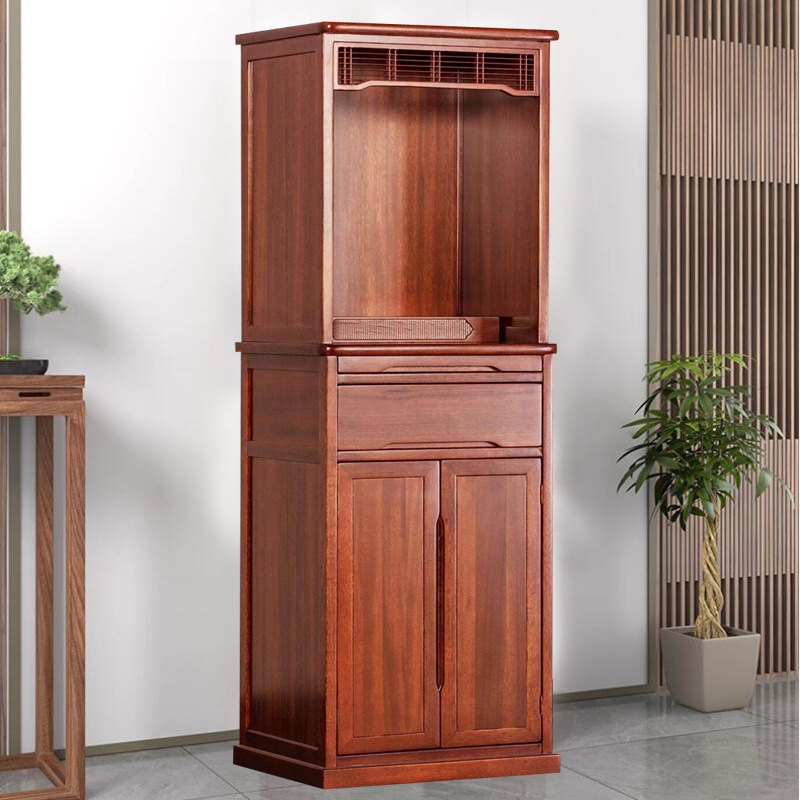 New Chinese-Style Buddhist Altar with Doors for Home Use, Buddhist Cabinet, Standing Cabinet, Offering Table, Buddha Table, God of Wealth Statue Cabinet, Worship Table, Shrine
