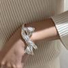 Silver metal accessory, small bracelet with bow, wholesale