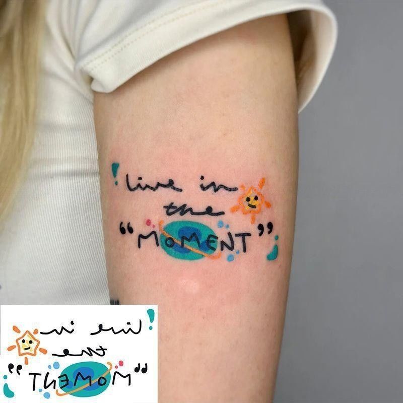 Cute Cartoon Graffiti English New Arm Color Tattoo Stickers Waterproof Female Long-Lasting Disposable Stickers Cute Cartoon Graffiti English New Arm Color Tattoo Stickers Waterproof Female Long-Lasting Disposable Stickers