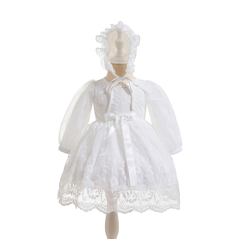 1122 Spring and Autumn Long Sleeve Baby Spring and Autumn New Princess Dress Baby Full Moon Hundred Days Old dress Lace Dress