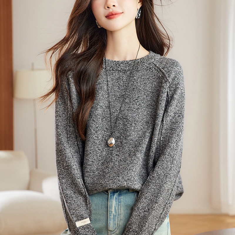 高级感粗线针织衫冬季内搭可外穿毛衣大码胖mm显瘦遮肚子打底衫女