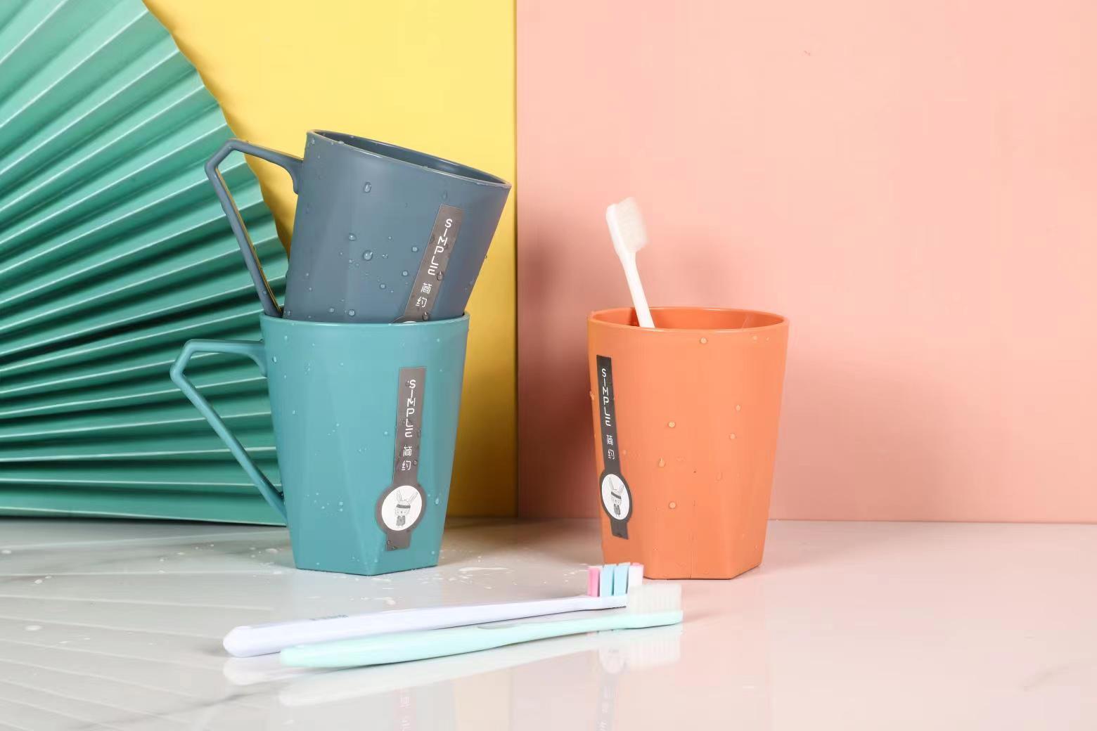 Zhuojia 5063 Brushing Cup Rinsing Cup Round Mouth Prism Cup Bottom Simple Creative Mouth Cup
