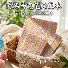 随身携带小画本翻翻乐300G加厚空白丙烯马克笔专用可撕摸鱼绘画本