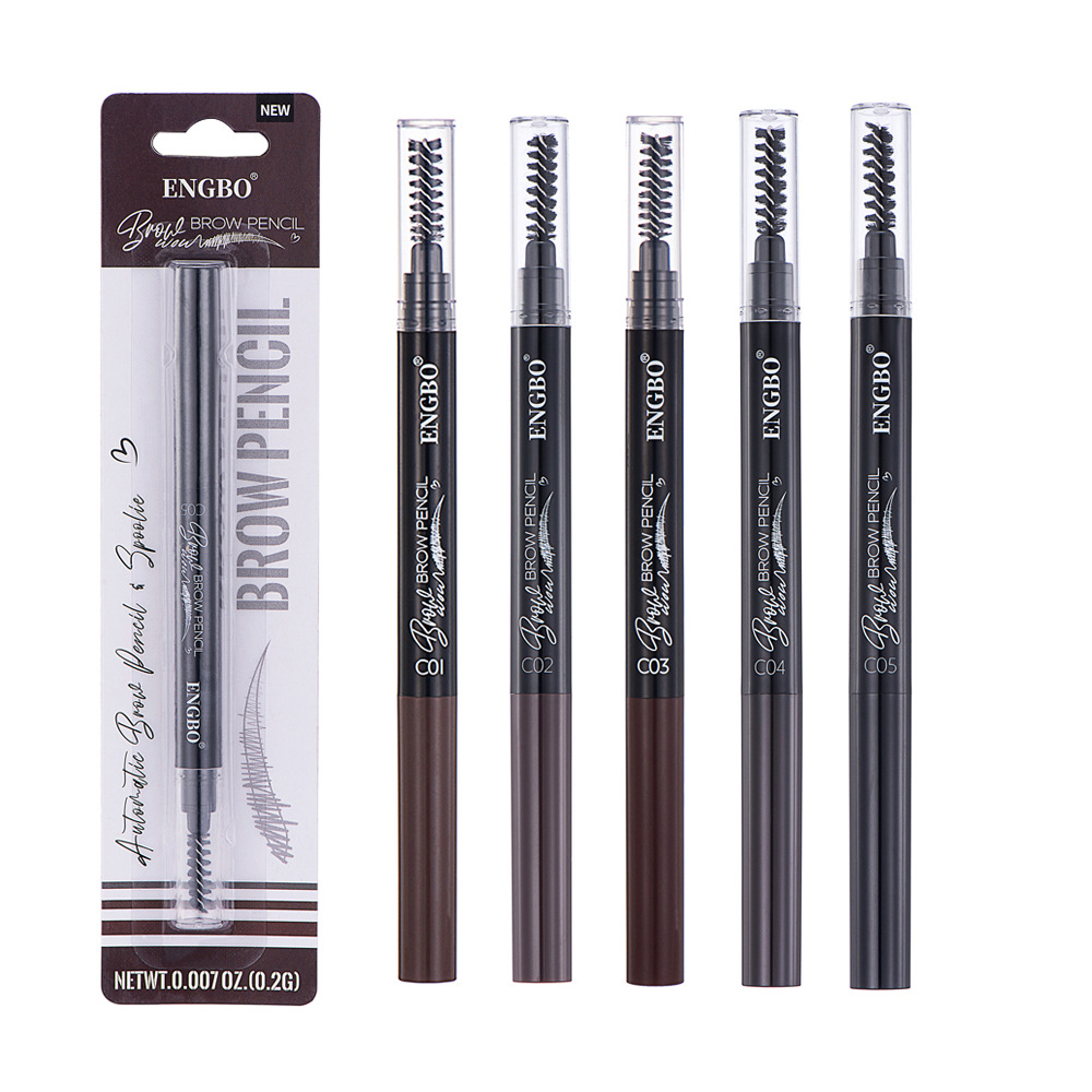 ENGBO's dual-head eyebrow pencil for foreign trade comes with an eyebrow brush that automatically rotates, ensuring long-lasting eye cosmetics without smudge undefined