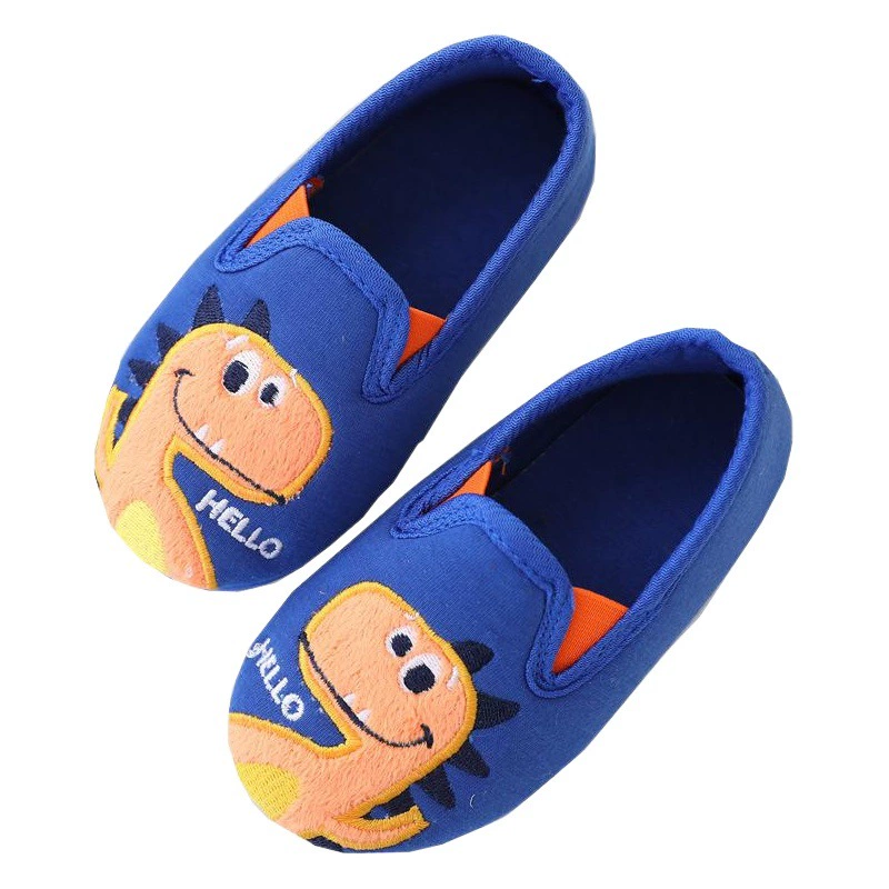 Весенние и осенние хлопковые домашние туфли с милыми динозаврами для мальчиков, детские домашние тапочки, носки для мальчиков, обувь
