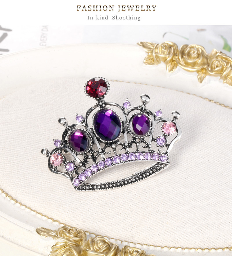 Fashion Pin Crown Alloy Plating Inlay Rhinestones Women'S Brooches display picture 2