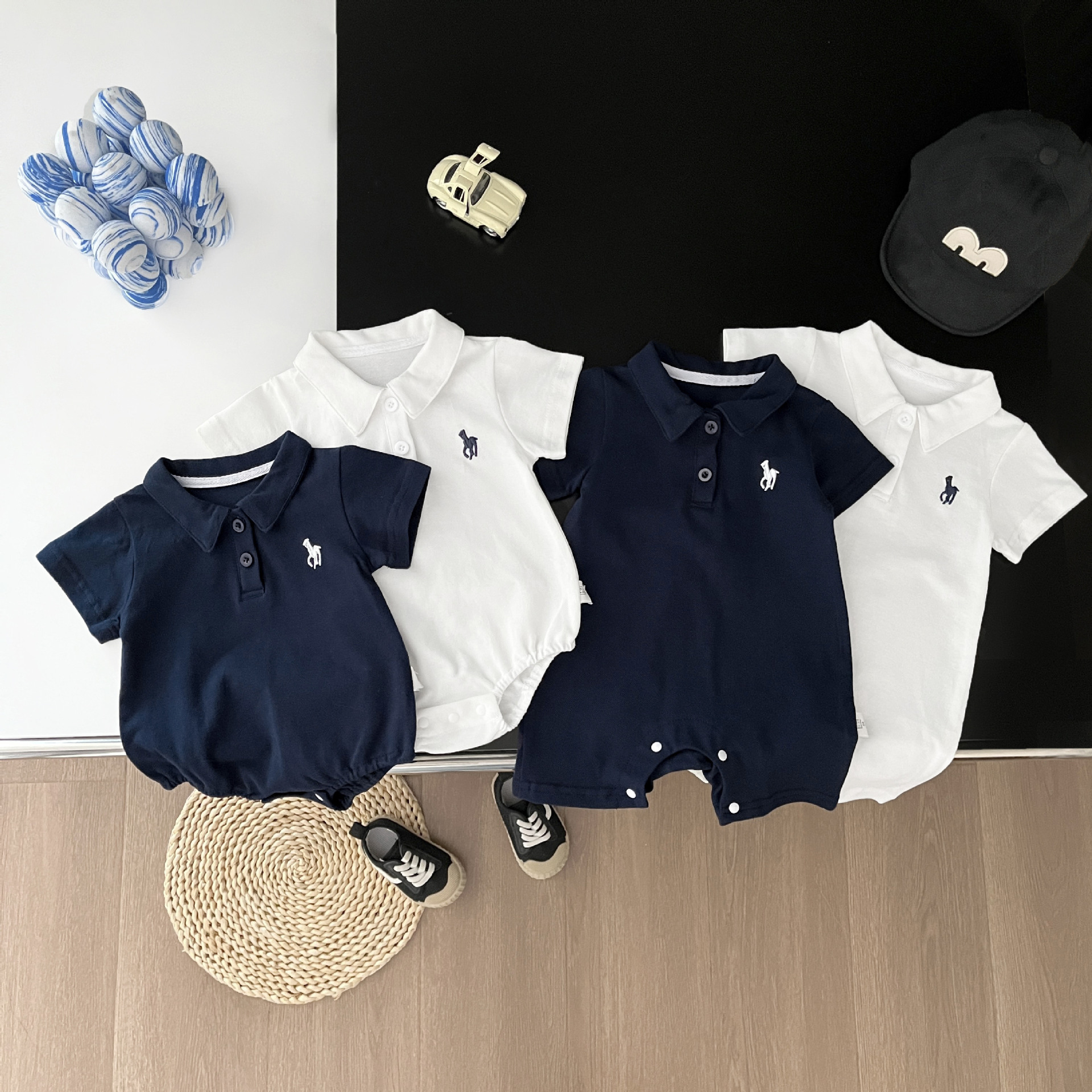 Men's Baby Summer Clothes Baby's Summer Short-sleeved Bag Fart Clothes Handsome Polo Shirt Ha-ha Clothes Summer Outfit Climbing Clothes