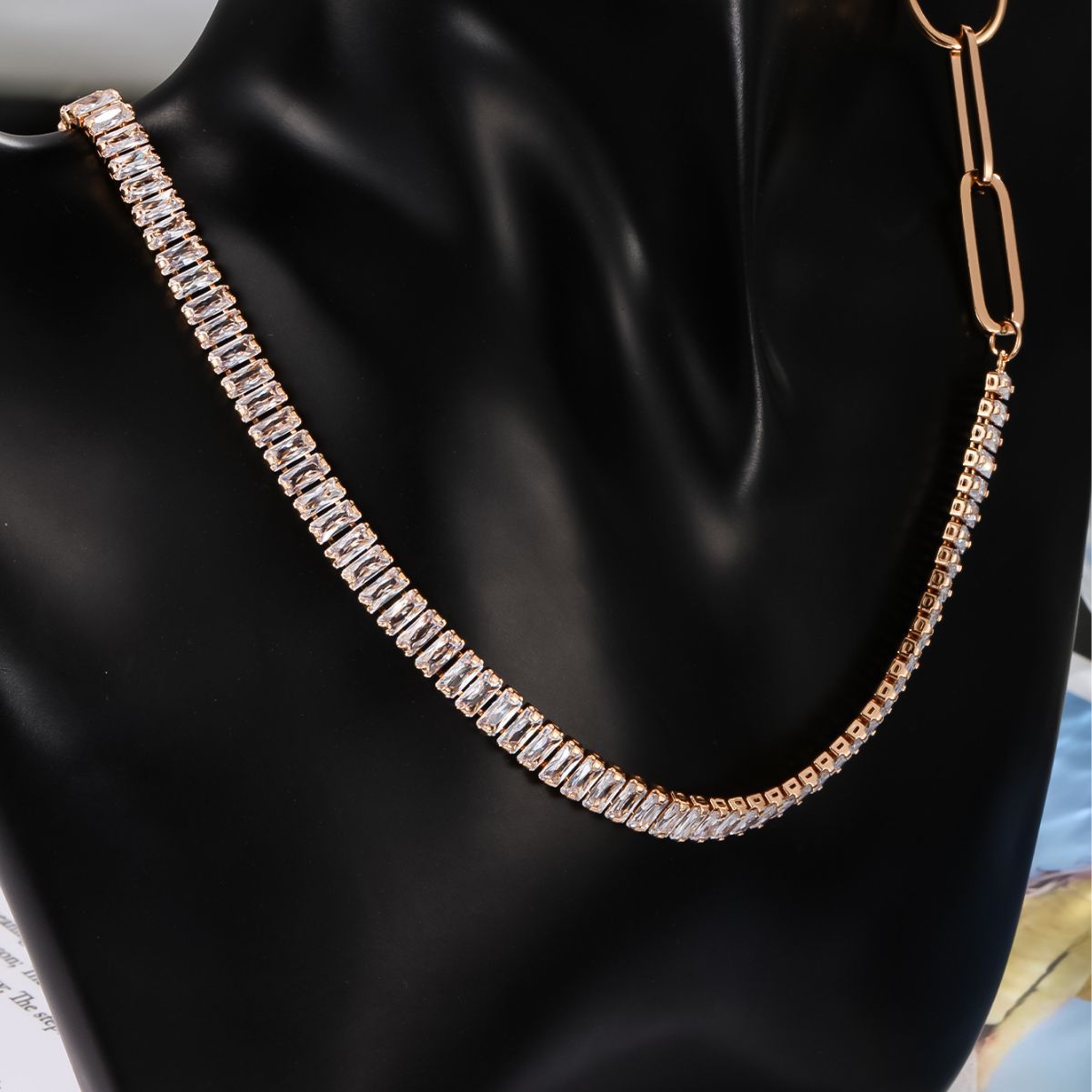 Xuking joyería transfronteriza nuevo circón costura collar de la boda Corea del Sur estilo frío personalizado clavícula cadena collar de diamantes