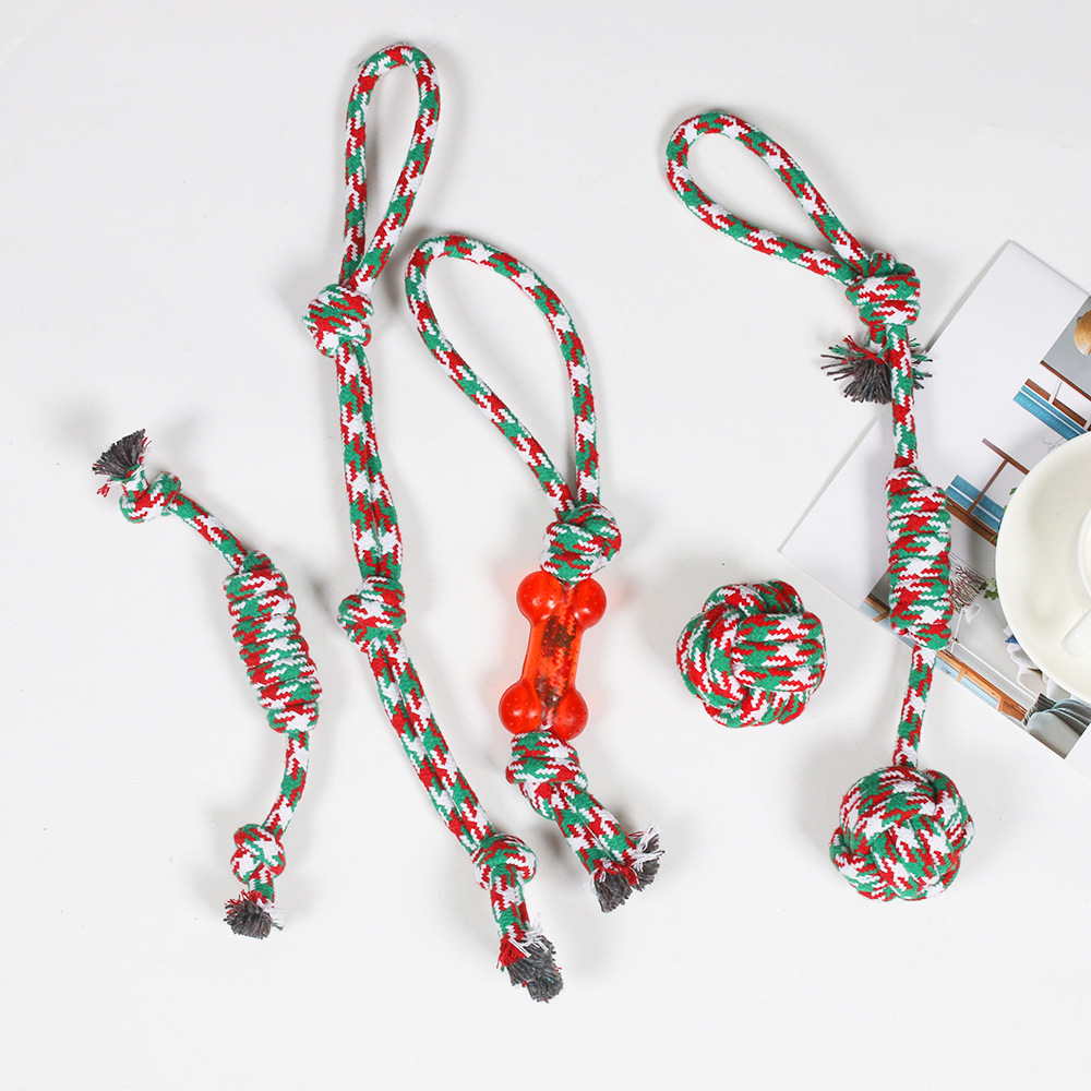 El popular juego de juguetes para la dentición de perros de Amazon, juguete de cuerda de algodón para mascotas, resistente a las mordidas, alivia el aburrimiento, suministra juguetes de autoentretenimiento.