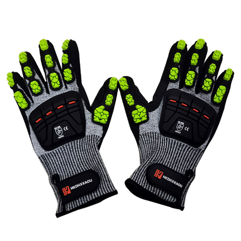 Guantes anticolisión flor verde L