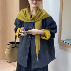 2025设计感披肩可拆卸呢子外套女秋季新款中长款宽松显瘦夹克上衣