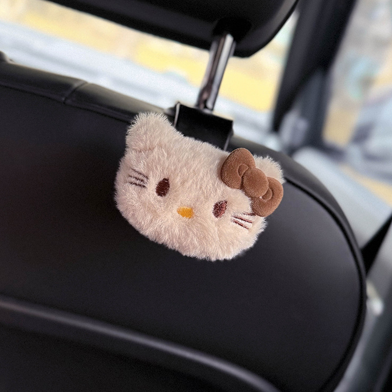 Cute gato KT gancho de automóvil asiento de automóvil almacenamiento multifuncional pequeño gancho de suministros para automóviles para chicas prácticas