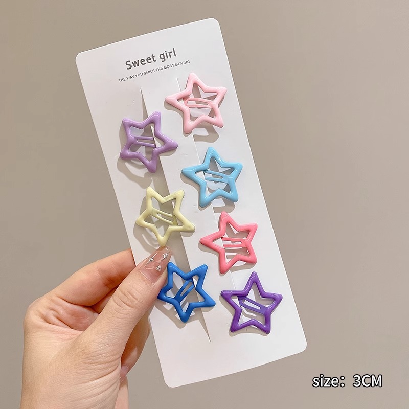 Nuevo clip de BB dopamina de color estrella de pentaco pequeño clip de cabello para niños tocado para niños lindos bordes laterales clip de cabello