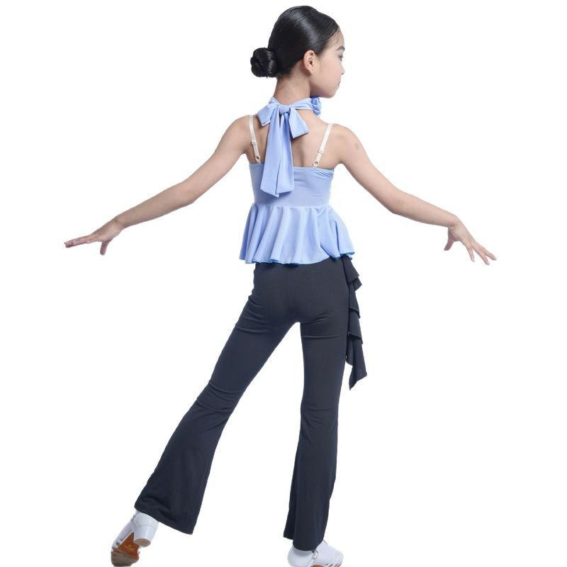 FAZ 子供用ラテンダンスパフォーマンス服ラテンダンストレーニングパンツ子供用ラテンダンス服女の子練習服セット|undefined