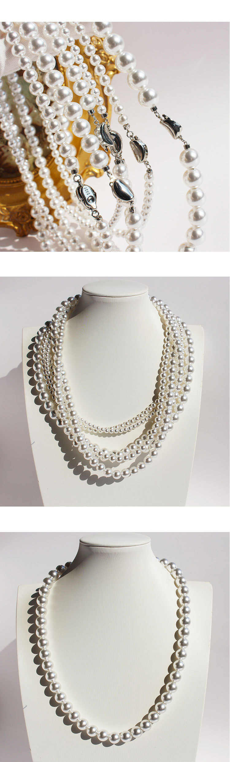 Freshwater Pearl Brass Elegant Simple Style Beaded Geometric Necklace display picture 1