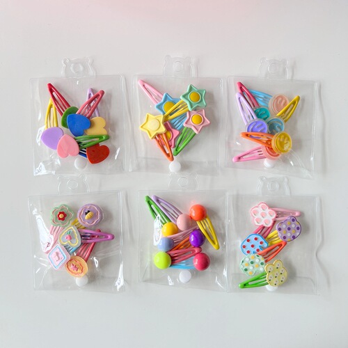 Korean style new water drop hair clip set cute love star BB clip girls side clip bangs clip accessories wholesale