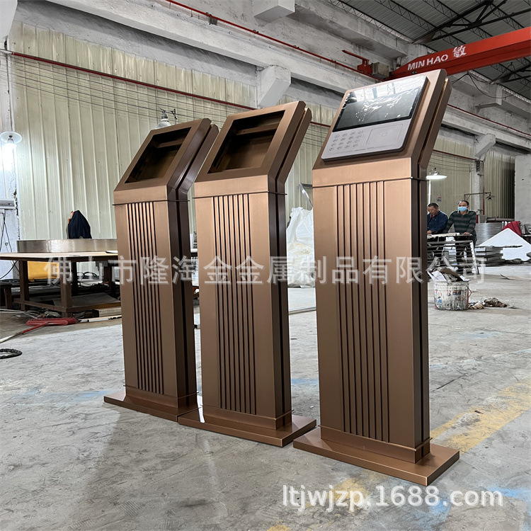 售楼部单元楼楼宇不锈钢门口机立柱 人脸识别系统不锈钢支架厂家