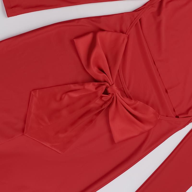 Autumn Holiday Sexy Long Sleeve Backless Bow Slim Fit Dress Women