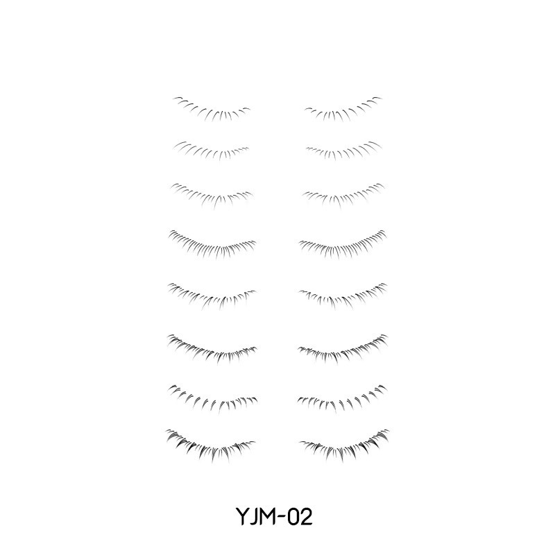 Disposable lower eyelash tattoo stickers are naturally easy to apply. The lower eyelash stickers stick when wet, are waterproof, sweat-proof and easy to remove undefined
