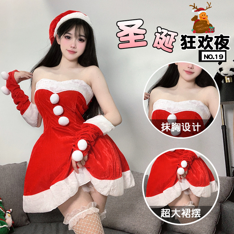 Cute red velvet Christmas sexy dress